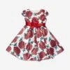 Girls Floral Printed A Line Dress In Red 1 Girls Floral Printed A Line Dress In Red -Monna Clothing Shop IAME D96249 1