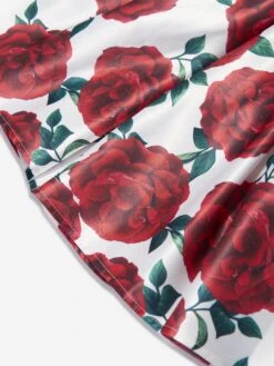 Girls Floral Printed A Line Dress In Red -Monna Clothing Shop IAME D96249 3