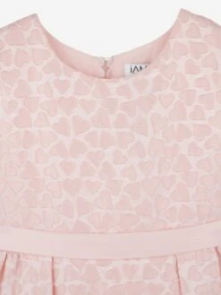 Girls Hearts Embossed Dress In Pink -Monna Clothing Shop IAMS4002 PINK 3