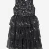 Girls Tulle Sparkle Dress In Black -Monna Clothing Shop IAMS4003 BLACK 1