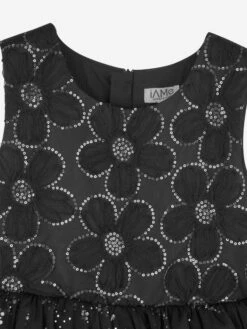 Girls Tulle Sparkle Dress In Black -Monna Clothing Shop IAMS4003 BLACK 3