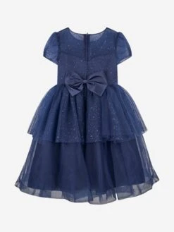Girls Sparkle Occasion Dress In Navy 11 Girls Sparkle Occasion Dress In Navy -Monna Clothing Shop IAMS4008 NAVY 2