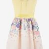 Girls Floral Print Bow Dress In Yellow -Monna Clothing Shop IAMS4010 LIGHTYELLOWMULTI 1