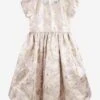 Girls All Over Print Dress In Beige -Monna Clothing Shop IAMS4015 CHAMPAGNE 1