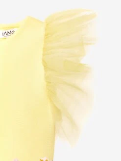 Girls Floral Print T-Shirt Dress In Yellow -Monna Clothing Shop IAMS4017 MULTI 3