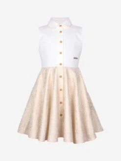 Girls Joyful Peplum Dress In Gold 7 Girls Joyful Peplum Dress In Gold -Monna Clothing Shop JESA4006 GOLD 2