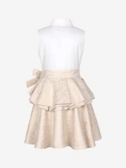 Girls Joyful Peplum Dress In Gold 8 Girls Joyful Peplum Dress In Gold -Monna Clothing Shop JESA4006 GOLD 3