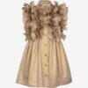 Girls Ripple Dress In Gold -Monna Clothing Shop JESA4007 GOLD 1