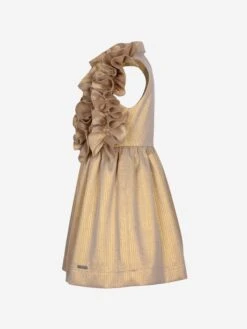 Girls Ripple Dress In Gold -Monna Clothing Shop JESA4007 GOLD 3