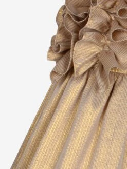 Girls Ripple Dress In Gold -Monna Clothing Shop JESA4007 GOLD 4