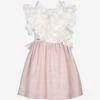 Girls Jabot Dress In Pink -Monna Clothing Shop JESA4012 PINK 1