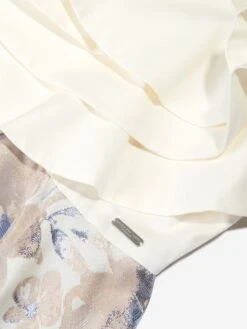 Girls Irregular Curve Flower Dress In Blue -Monna Clothing Shop JESS4006 BLUE LUREX FLOWER 3