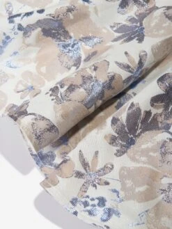 Girls Irregular Curve Flower Dress In Blue -Monna Clothing Shop JESS4006 BLUE LUREX FLOWER 4