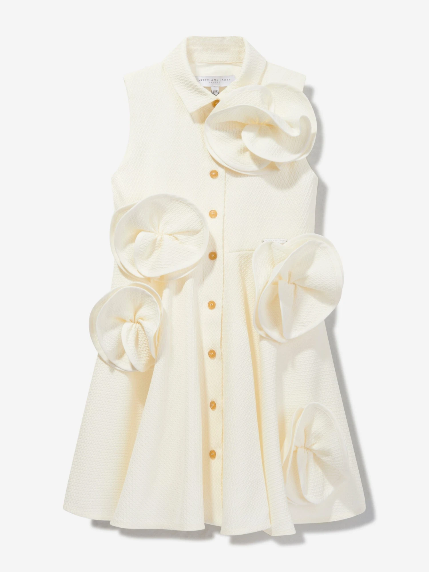 Girls Floral Shirt Dress In White 3 Girls Floral Shirt Dress In White