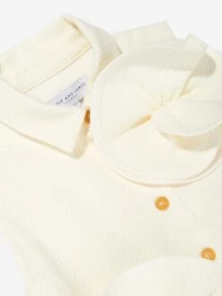 Girls Floral Shirt Dress In White 9 Girls Floral Shirt Dress In White -Monna Clothing Shop JESS4010 WHITE TEXTURE 4