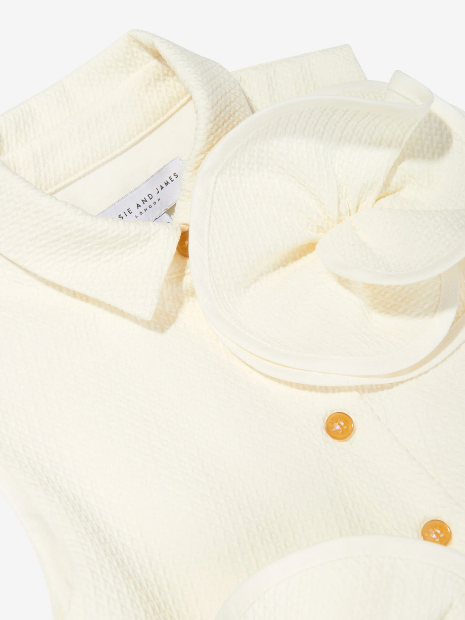 Girls Floral Shirt Dress In White 6 Girls Floral Shirt Dress In White - Image 4