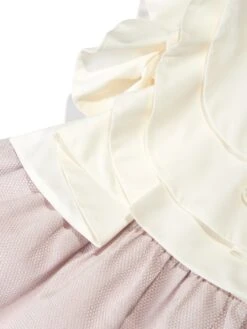 Girls Sleeveless Ruffle Dress In Pink -Monna Clothing Shop JESS4012 PINK JACQUARD 3