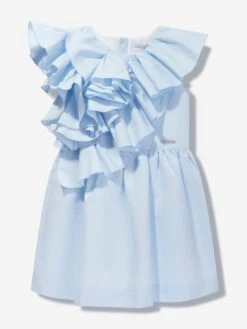 Girls Waterfall Dress In Blue