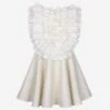 Girls Jacquard Sparkle Sleeveless Dress In White 1 Girls Jacquard Sparkle Sleeveless Dress In White -Monna Clothing Shop JESS4016 1