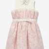 Girls Daisy Jacquard Shirt Dress In Pink -Monna Clothing Shop JESS4019 PINK DAISY JACQUARD 1