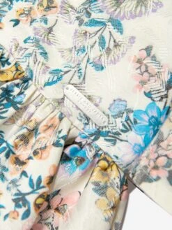 Girls Floral Jacquard Shirt Dress In Multicolour -Monna Clothing Shop JESS4020 SPRING FLORAL JACQUARD 3