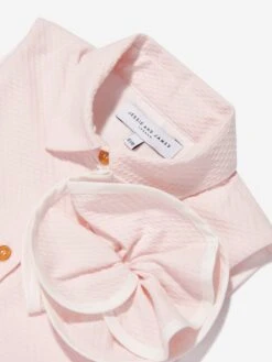 Girls Floral Shirt Dress In Pink -Monna Clothing Shop JESS4022 PINK 3