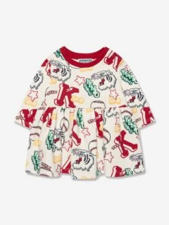 Kenzo Kids Baby Girls Dress And Leggings Set In Ivory -Monna Clothing Shop KENA3025 12P 3