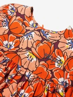 Kenzo Kids Girls Boke Flower Dress In Orange -Monna Clothing Shop KENA3036 40A 3