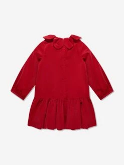 Kenzo Kids Girls Palatine Velvet Dress In Red -Monna Clothing Shop KENA3135 968 2