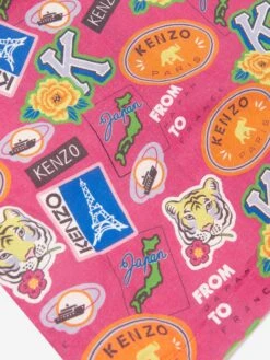 Kenzo Kids Girls Badge Print Shirt Dress In Pink -Monna Clothing Shop KENS3075 491 4