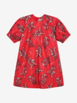 Kenzo Kids Girls Dragon Print Dress In Red