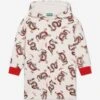 Kenzo Kids Girls Hooded Dragon Dress In Ivory -Monna Clothing Shop KENS4007 IVORY 1