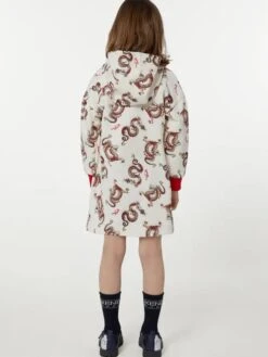 Kenzo Kids Girls Hooded Dragon Dress In Ivory -Monna Clothing Shop KENS4007 IVORY 4