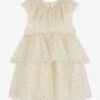 Girls Star Tulle Dress In Beige 1 Girls Star Tulle Dress In Beige -Monna Clothing Shop KONA3002 ETOILE MULTI BRAZILIAN SAND 1