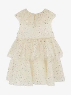 Girls Star Tulle Dress In Beige -Monna Clothing Shop KONA3002 ETOILE MULTI BRAZILIAN SAND 2