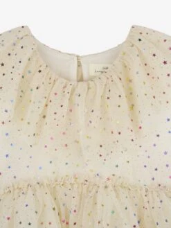 Girls Star Tulle Dress In Beige -Monna Clothing Shop KONA3002 ETOILE MULTI BRAZILIAN SAND 3