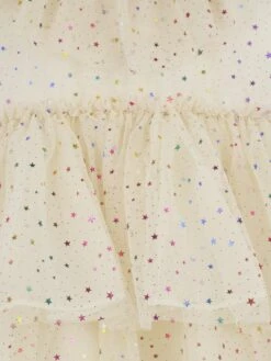 Girls Star Tulle Dress In Beige -Monna Clothing Shop KONA3002 ETOILE MULTI BRAZILIAN SAND 4