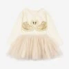 Girls Swan Fairy Ballerina Dress In Pink 2 Girls Swan Fairy Ballerina Dress In Pink -Monna Clothing Shop KONS4099 BUTTERCREAM GLITTER 1