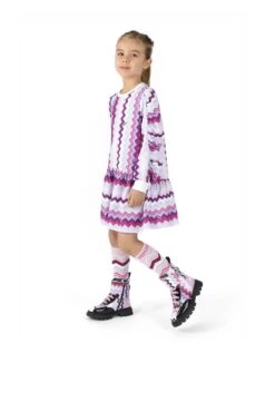 Missoni Girls Zigzag Dress In Pink -Monna Clothing Shop LB MISSONIKIDSWEARMAINFALL2023 8