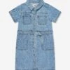 Girls Organic Utility Dress In Blue -Monna Clothing Shop LEVS4113 BLUE 1