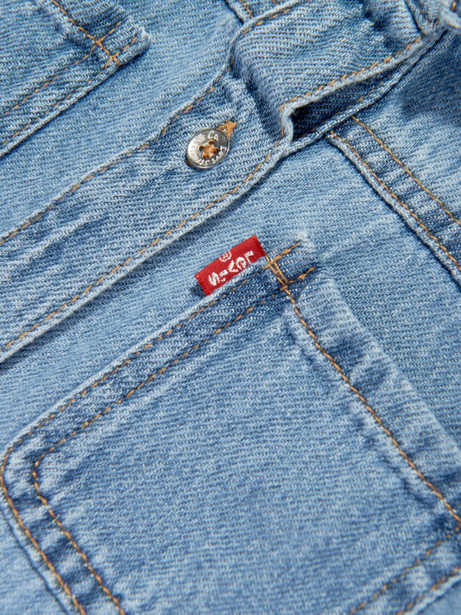 Girls Organic Utility Dress In Blue 6 Girls Organic Utility Dress In Blue - Image 4