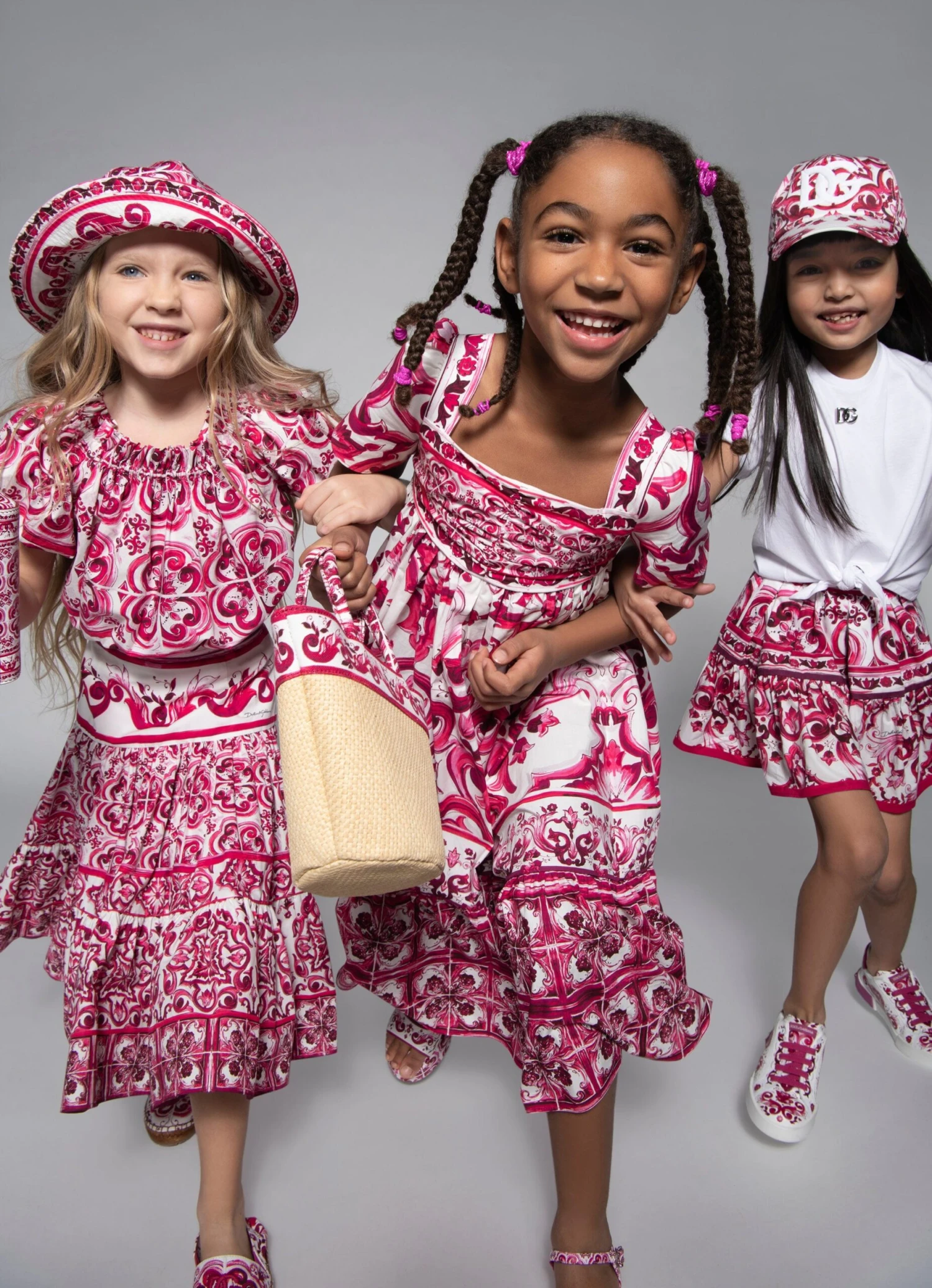Girls Majolica Print Dress In Pink 4 Girls Majolica Print Dress In Pink - Image 2