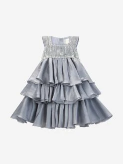 Girls Lumi Icy Occasion Dress In Grey