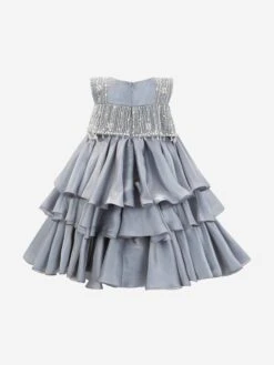 Girls Lumi Icy Occasion Dress In Grey 9 Girls Lumi Icy Occasion Dress In Grey -Monna Clothing Shop MAIA3014 GREY 2