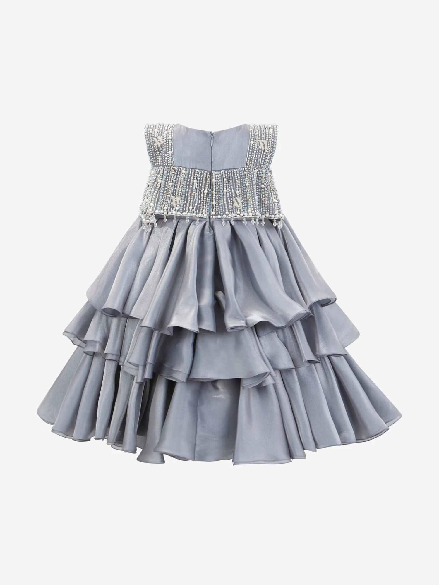 Girls Lumi Icy Occasion Dress In Grey 5 Girls Lumi Icy Occasion Dress In Grey - Image 3