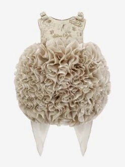 Girls Pomme Occasion Dress In Gold