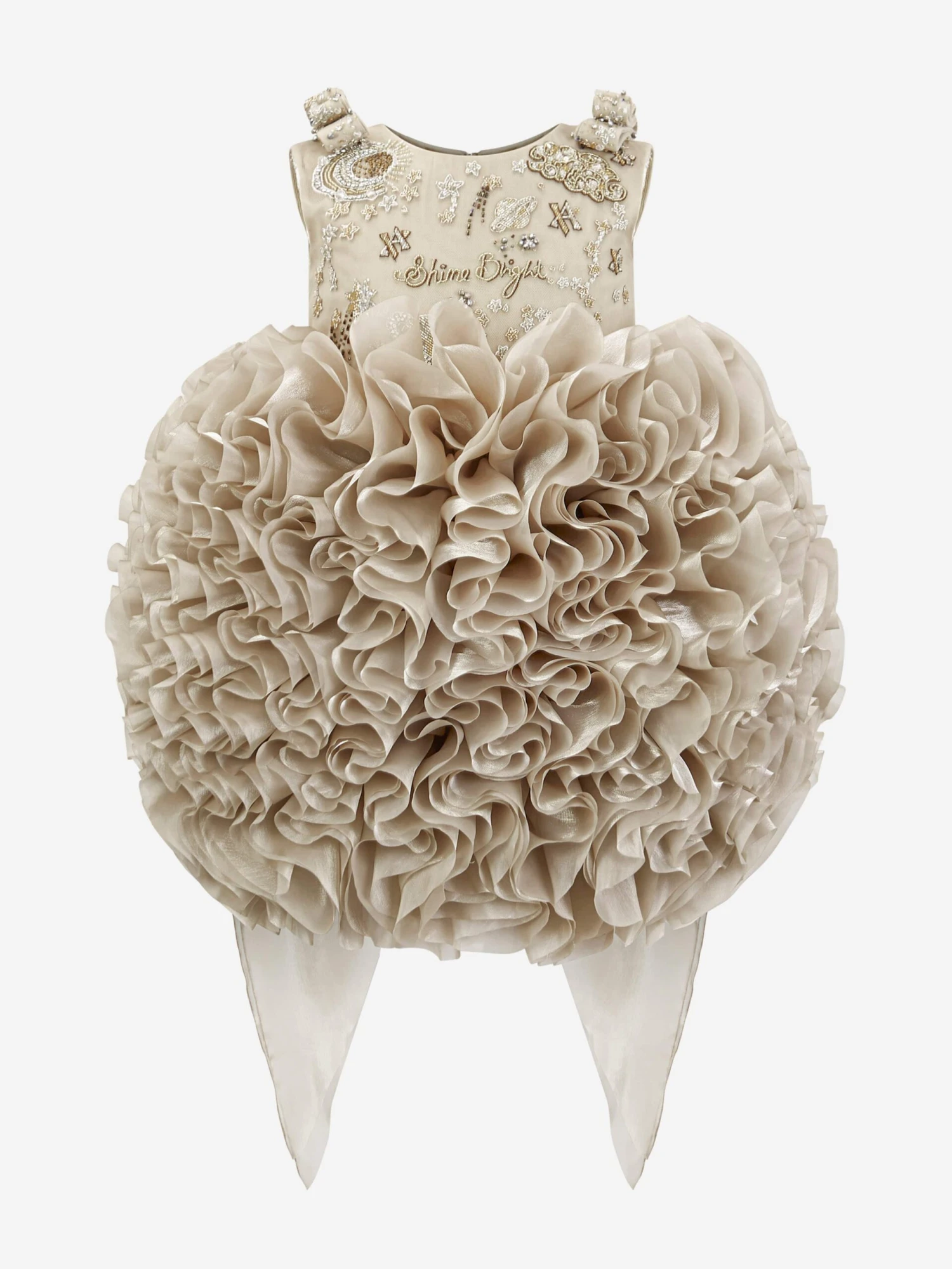 Girls Pomme Occasion Dress In Gold 3 Girls Pomme Occasion Dress In Gold