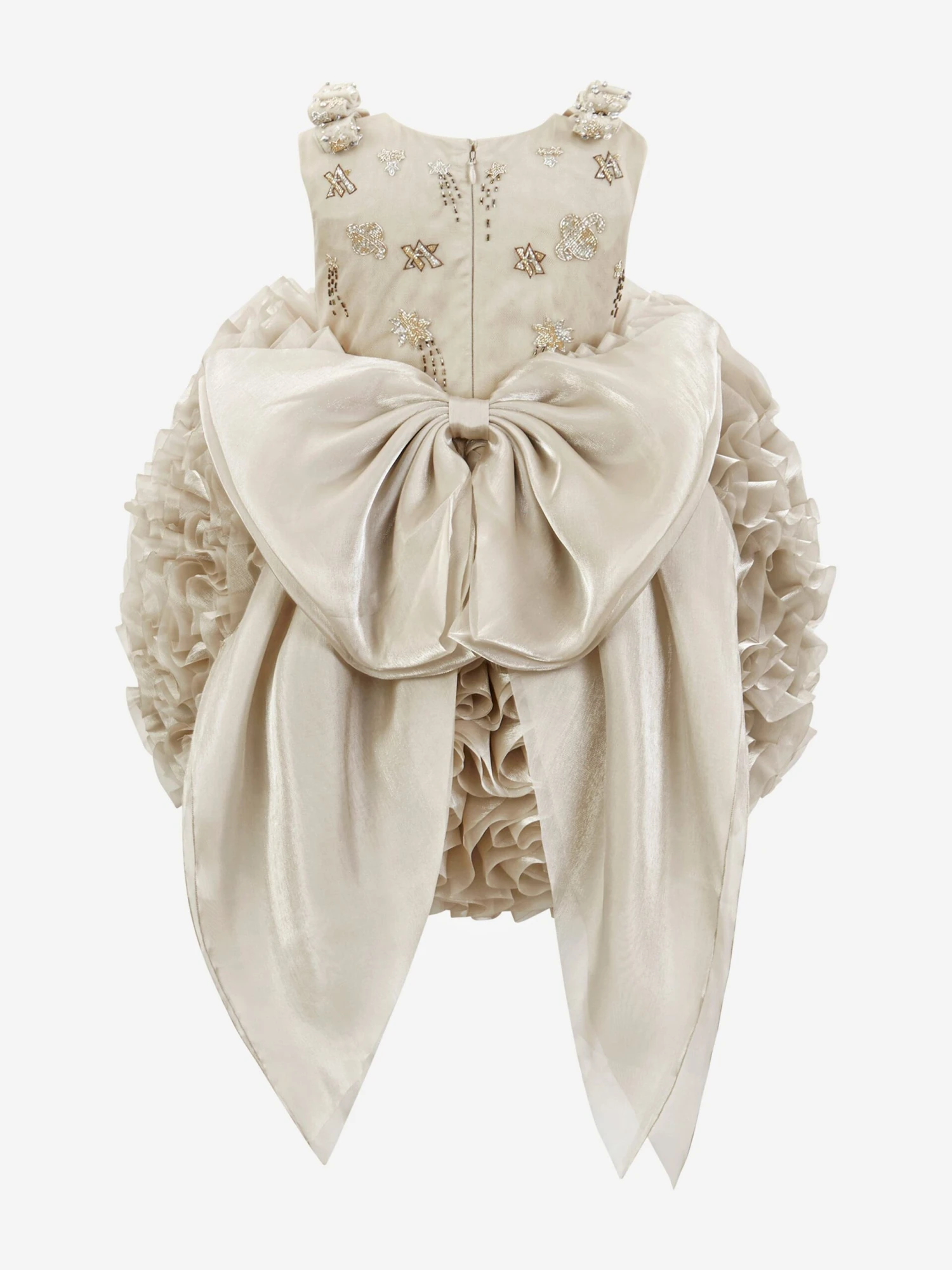 Girls Pomme Occasion Dress In Gold 5 Girls Pomme Occasion Dress In Gold - Image 3