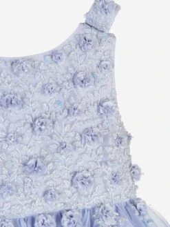 Girls Florentina Dress In Blue -Monna Clothing Shop MAIS3021 BLUE 3