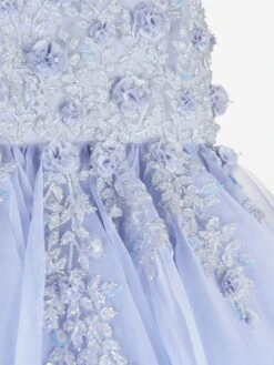 Girls Florentina Dress In Blue -Monna Clothing Shop MAIS3021 BLUE 4